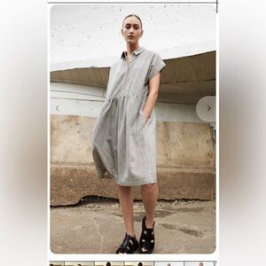 Eve Gravel Reyna oversized linen shirt dress size S